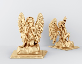 儿童天使雕塑摆件