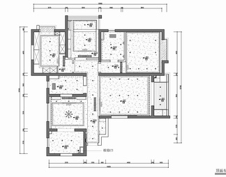 134㎡家装CAD施工图 私宅 平层 三居室 样板房