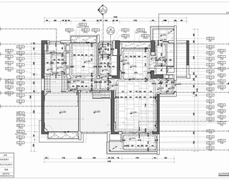 110㎡样板房CAD施工图 家装 平层 三居室 私宅 样板房