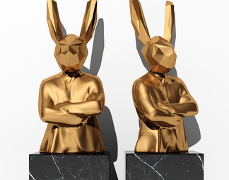 兔子雕塑摆件 饰品摆件