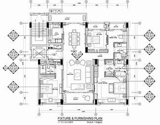 190㎡大平层样板房CAD施工图+实景照 家装 私宅 豪宅 大平层 样板房