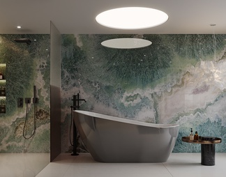 家居卫生间   浴缸  淋浴  吊灯  装饰小件