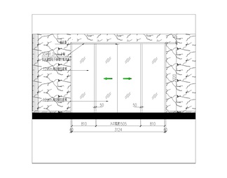 地弹簧玻璃门施工图