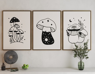 蘑菇装饰画 抽象艺术挂画