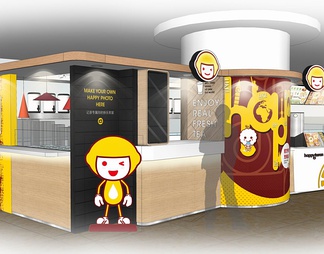 25㎡奶茶饮品店铺CAD施工图+效果图 茶饮店 咖啡 奶茶 甜品