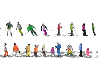 滑雪溜冰运动人物