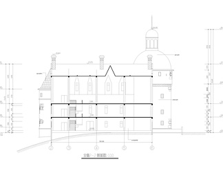 三层坡顶天都城法国古堡建施