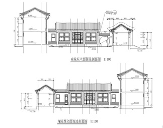 北京二层仿古四合院建筑图