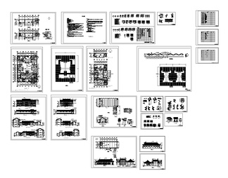 北京二层仿古四合院建筑图