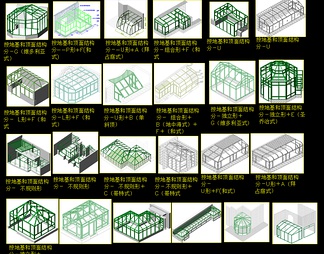 钢化玻璃阳光房cad施工图