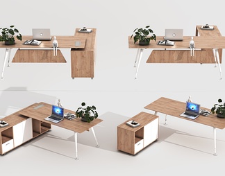 办公桌，办公桌，班台，经理桌，主管桌，摆件，电脑，花，书，饰品，书桌