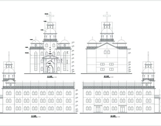 三层教堂建筑详图