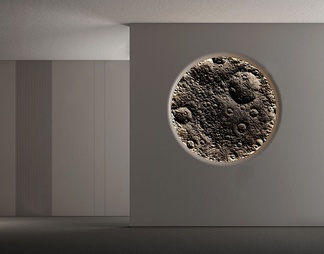 月球浮雕沙发背景墙