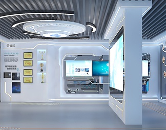 科技安全教育展厅 LED拼接大屏 互动触摸屏 荣誉墙