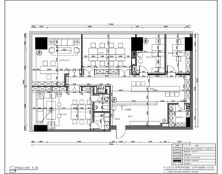 200㎡办公室CAD施工图 办公室 办公区