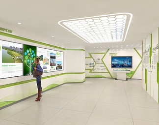 绿色生态环保展厅 互动触摸一体机 互动触摸屏 滑轨魔屏