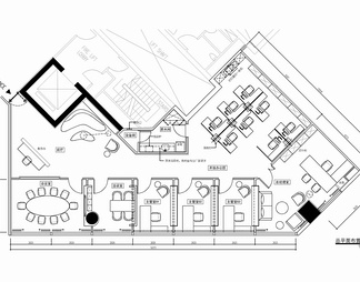 200㎡办公室CAD施工图 办公室 办公区 会议室