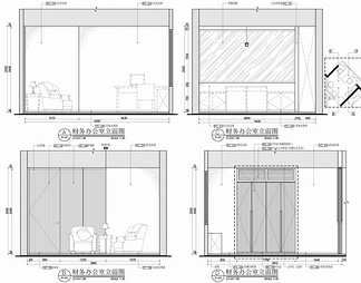 220㎡办公室CAD施工图 办公室 办公区 会议室