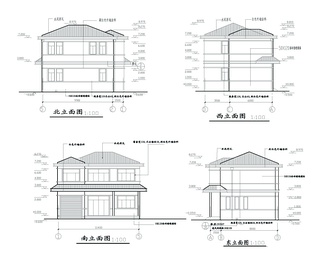 5套乡村自建别墅建筑结构CAD图