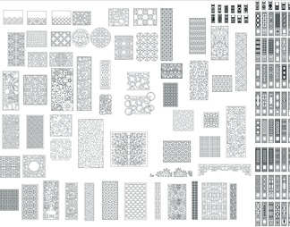 CAD雕花木格图库