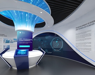 科技展厅 互动触摸一体机 互动触摸屏 产品展示台