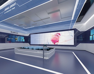 科技企业展厅 LED拼接大屏 数字沙盘 互动触摸一体机 互动触摸屏