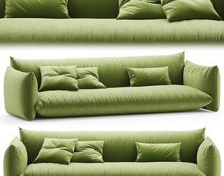 绿色布艺双人沙发