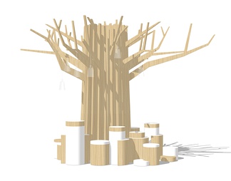 树形艺术装置构造柱