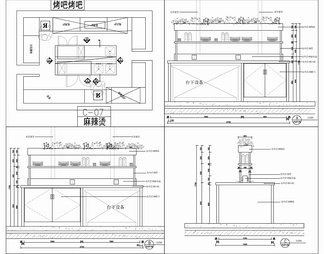 2500㎡美食城CAD施工图+效果图+方案文本+物料表 餐饮 美食街 美食城 小吃