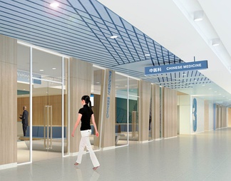 某大型综合医院住院大楼室内CAD施工图+效果图+材料表 综合医院 住院部