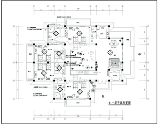 两套别墅平面施工图CAD图