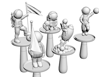 宇航员潮玩雕塑摆件
