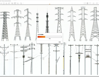 电线杆 高压线 高压电塔 信号塔