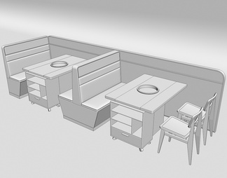 火锅店卡座桌椅