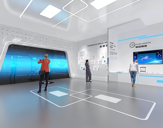 科技企业展厅 互动触摸一体机 LED拼接大屏 荣誉墙 电子留言