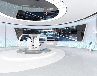 VR虚拟驾驶展厅 互动触摸一体机 LED拼接大屏 VR设备