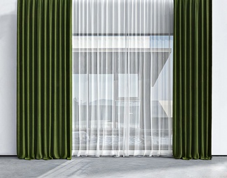 绿色窗帘 窗纱