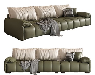 绿色沙发 软体沙发