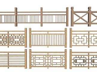 木栏杆 木扶手 护栏 栏杆组合