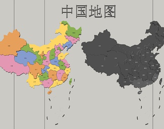 中国地图墙饰挂件 立体地图挂件