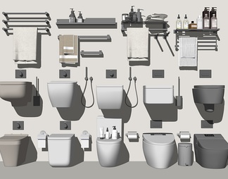 马桶组合 坐便器 毛巾架 卫浴用品