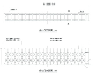 电动伸缩门专业CAD图