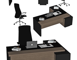 办公桌椅 ，办公桌，办公椅，班台，主管桌，班椅，经理桌，电脑，大班台，转椅，桌上摆件，书，摆件，实木班台