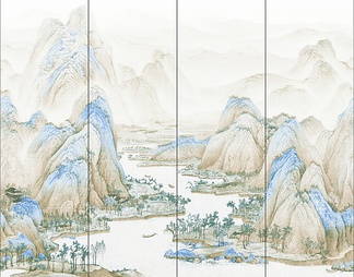 千里江山图 中式岩板