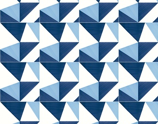 蓝色几何图案花砖
