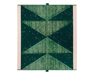 绿色几何流苏地毯