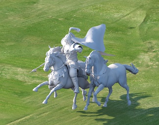 户外景观雕塑战士骑马