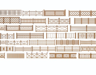围栏 护栏 木栏杆 竹篱笆 木栅栏 格栅 木扶手 围墙