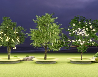 乔木 景观树 挂树灯 LED照树灯 商业景观氛围灯 景观树池