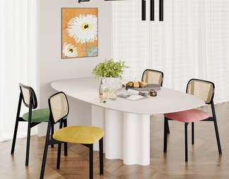 餐桌椅，摆件，绿植